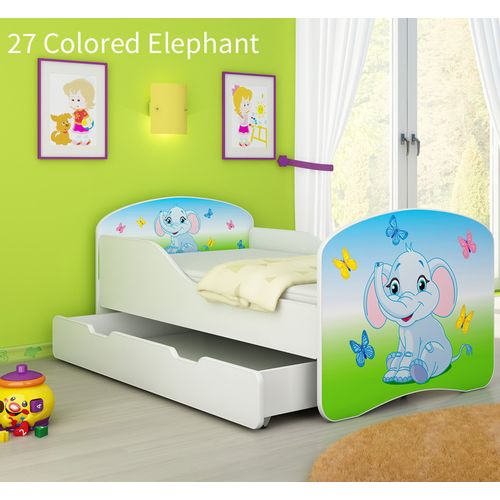 Dječji krevet ACMA s motivom + ladica 180x80 cm 27-colored-elephant slika 1