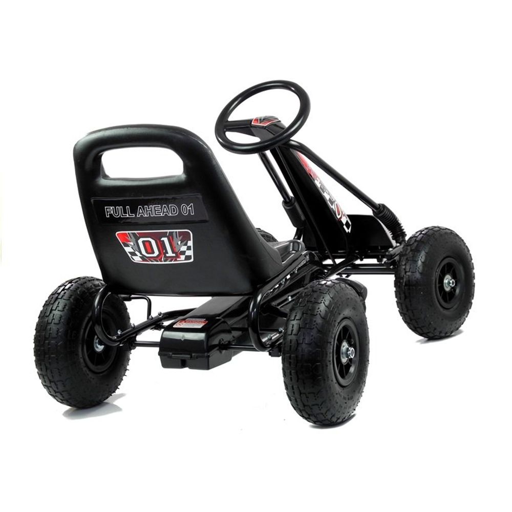 Go-Cart s pedalama za djecu, crni slika 3