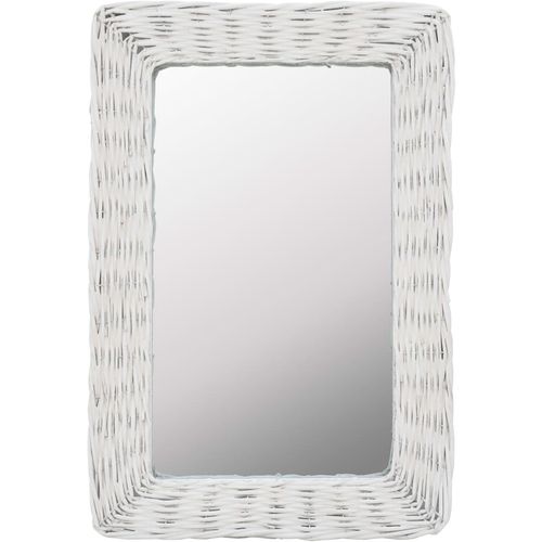 Pleteno ogledalo bijelo 40 x 60 cm slika 2