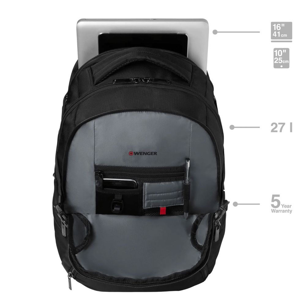 Wenger Ranac za laptop 16" Icons 600636, crni slika 8