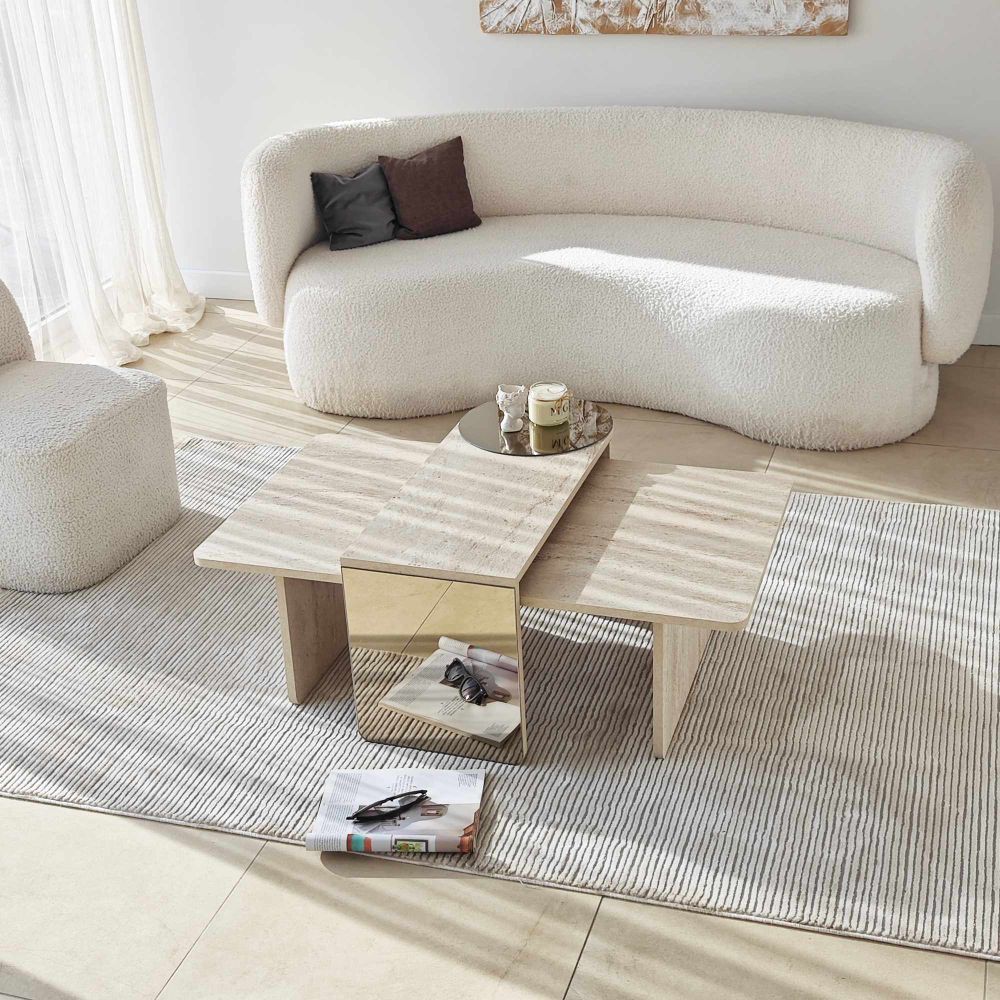 Nesting stol Luna, boje: Travertin, Bronze (2 komada) slika 2