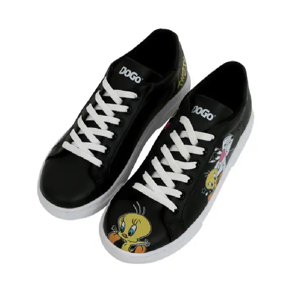 DOGO Ženske patike Ace Sneakers - Najbolji od Tweety i Sylvester u Crnoj Boji slika 13