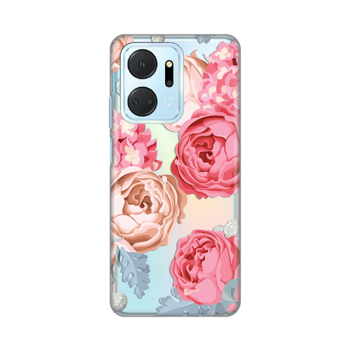 Torbica Silikonska Print Skin za Honor X7a Pink Flower slika 1