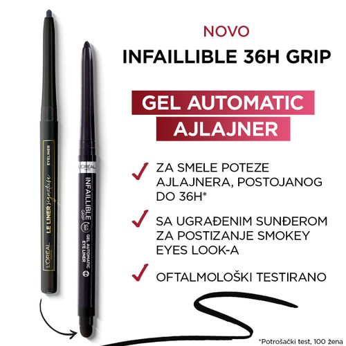 L’Oreal Paris Infaillible 36h Grip Gel Automatic ajlajner Intense Black slika 4