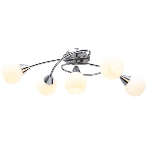Stropna svjetiljka s keramičkim sjenilima 5 žarulja E14 bijela slika 27