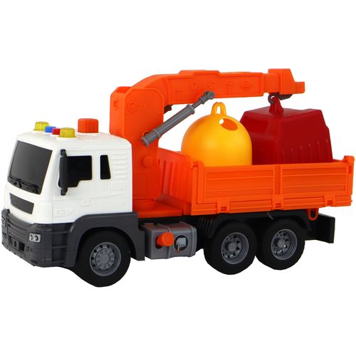 Kamion s kranom i balvanima 1:16 narančasta slika 2