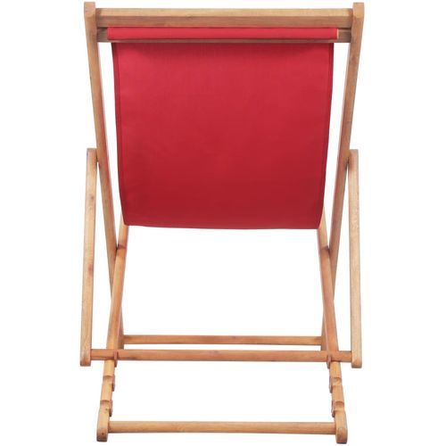 Sklopiva ležaljka za plažu od tkanine s drvenim okvirom crvena slika 16