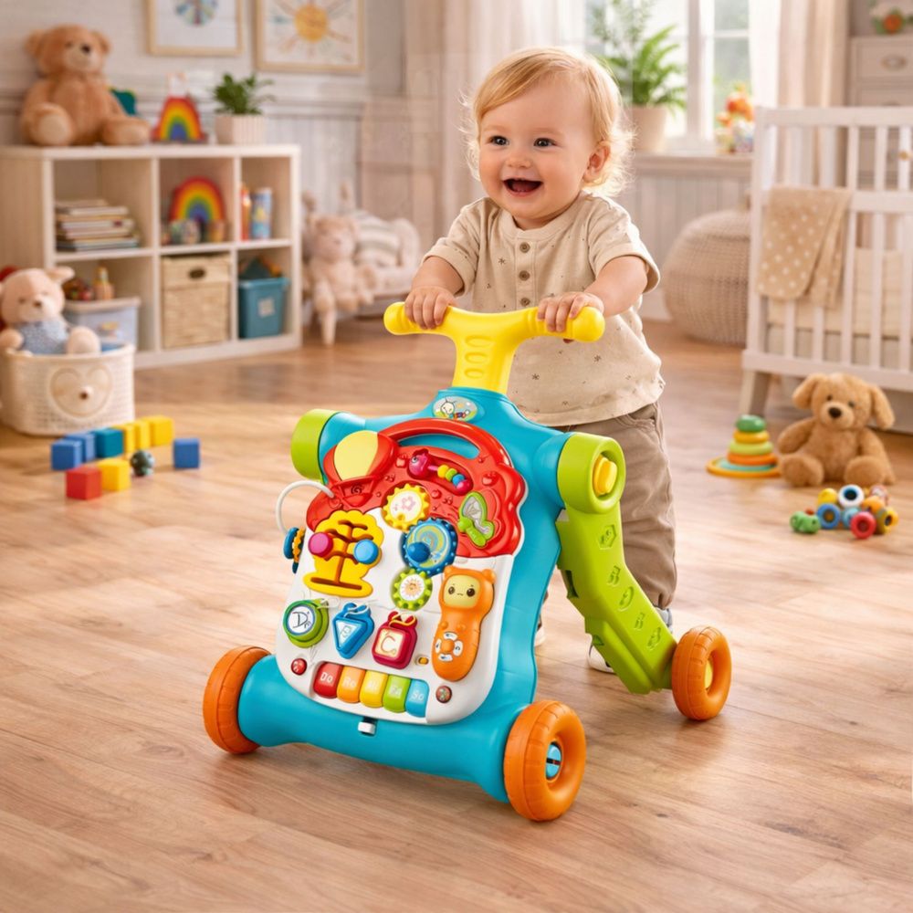 Walker Pusher Scooter Educational Table Interactive Panel 5 u 1 Šareni slika 5
