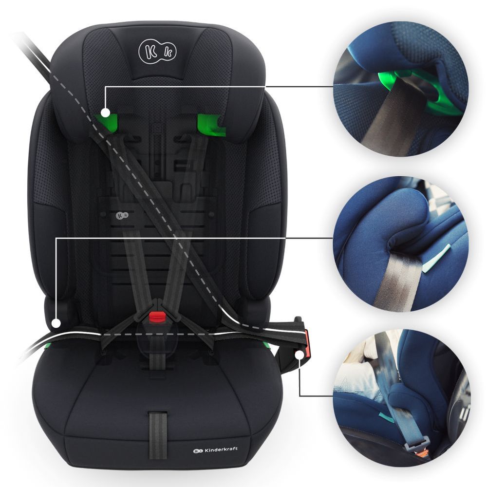 Kinderkraft autosjedalica Comfort Up 2 plus i-Size 9-36 kg (76-150 cm) bez Isofix-a, Black slika 15