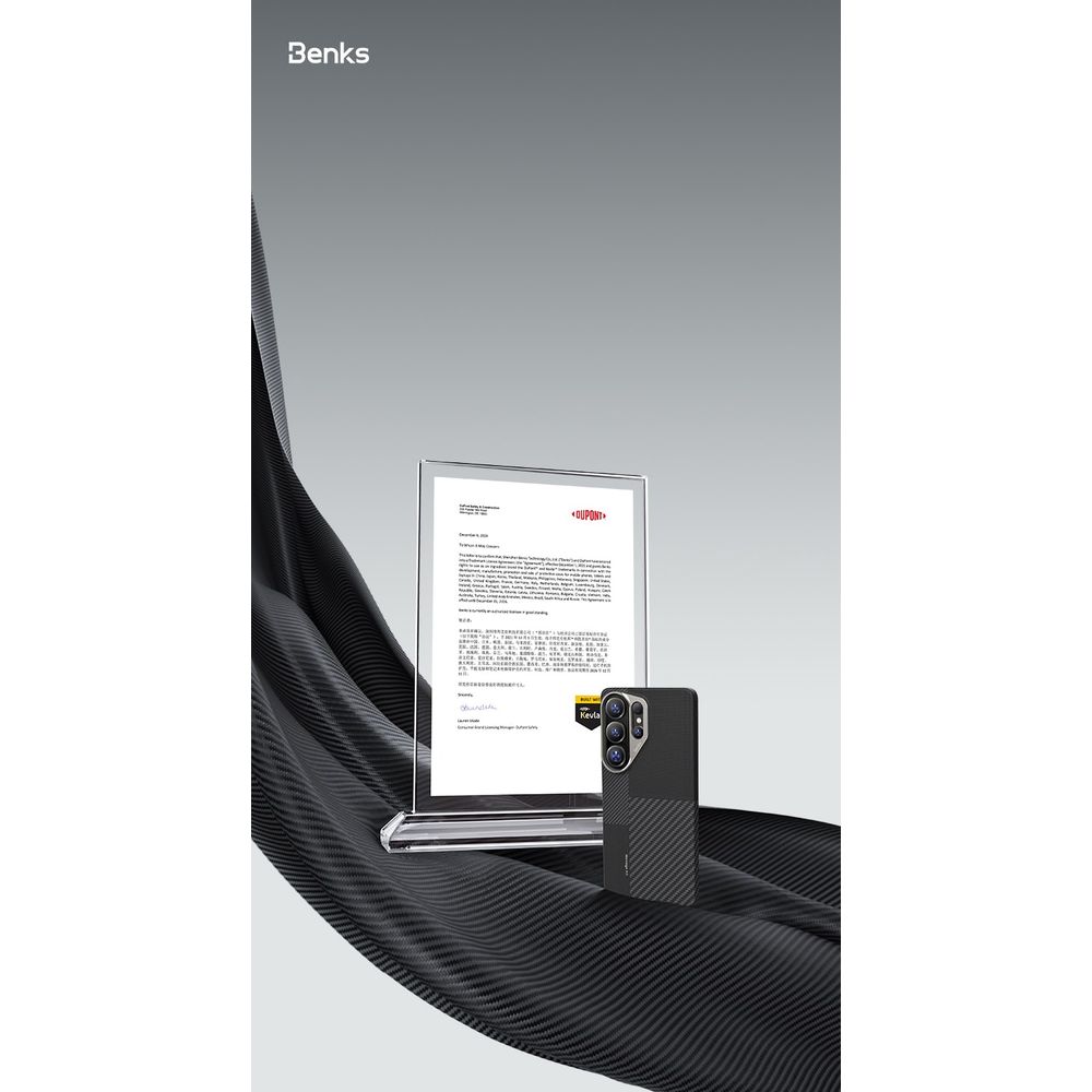 Benks Montage Magnetic Armor Air Kevlar maska ​​s metalnim okvirom za Samsung Galaxy S26 crna slika 6