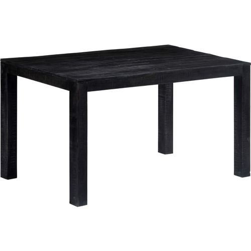 Blagovaonski stol crni 140 x 80 x 76 cm od masivnog drva manga slika 36