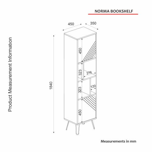 Woody Fashion Polica za knjige, Orah, Norma - Walnut slika 9