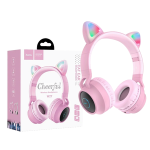 hoco. Bežične stereo slušalice, Bluetooth v5.0, 300mAh - W27 Cat Ear Pink