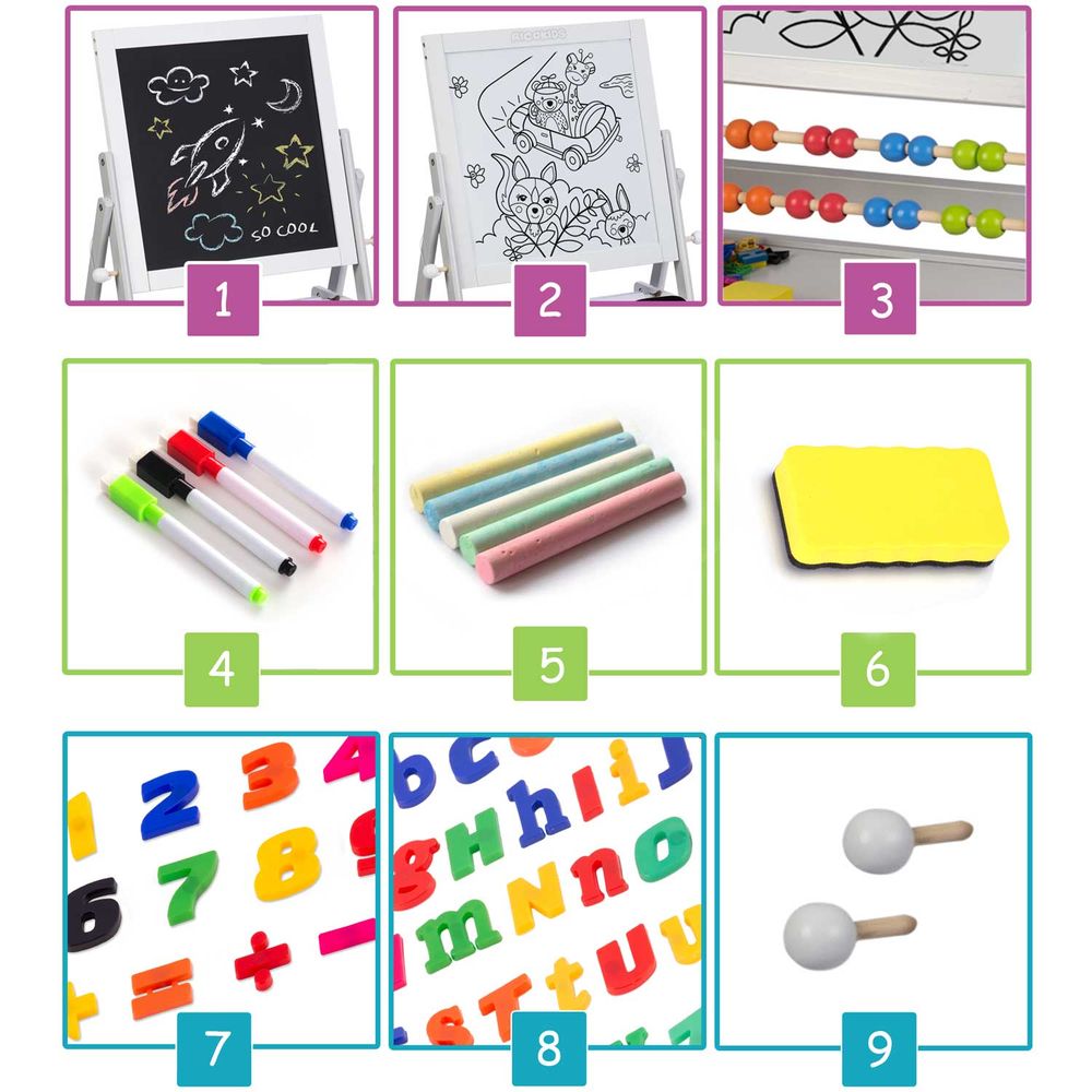 Ricokids magnetska okretna ploča za kredu - siva slika 9