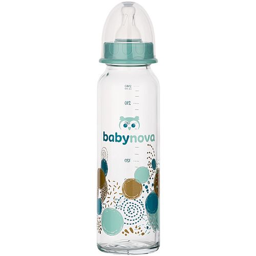 BABY NOVA Staklena flašica za bebu 0m+ 240ml, Mint slika 2