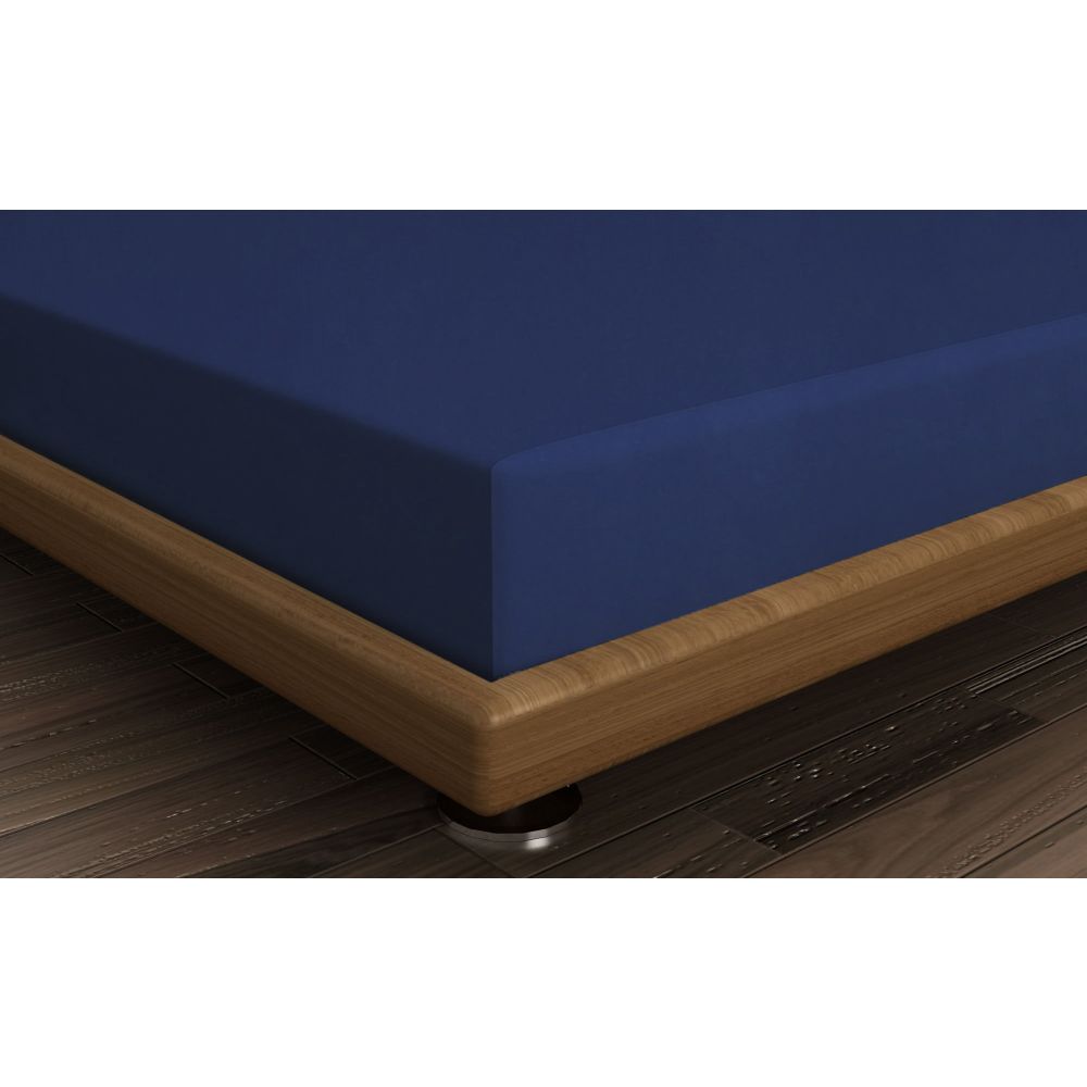 Ranforce Super King Fitted Sheet - Sax Blue slika 2