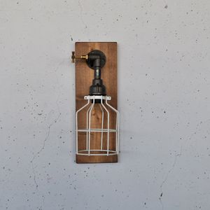 Drvena Crna Zidna Lampa Pp172