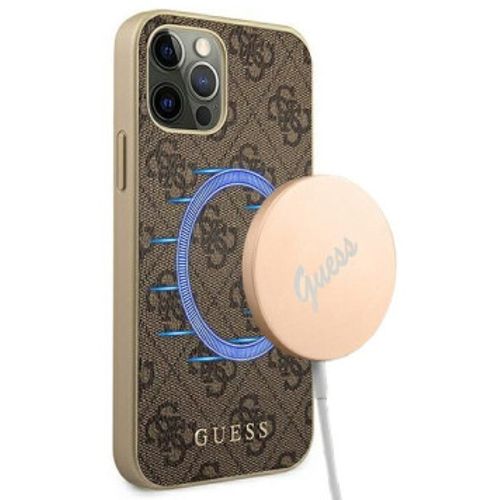 GUESS Futrola za iPhone 13 Pro Brown 4G Collection MagSafe slika 1