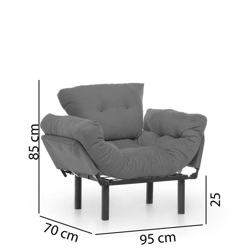 Nitta Single - Sivi Wing Fotelja slika 12