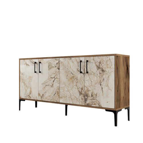 Woody Fashion Komoda, Kiev 160 - Walnut, White Marble slika 6