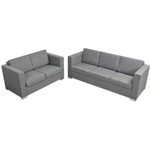 Dvodijelni set sofa od tkanine svijetlosivi slika 51