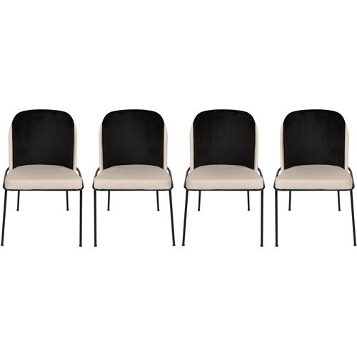 Woody Fashion Set stolica (4 komada), Crno Krema, Dore 118 slika 4