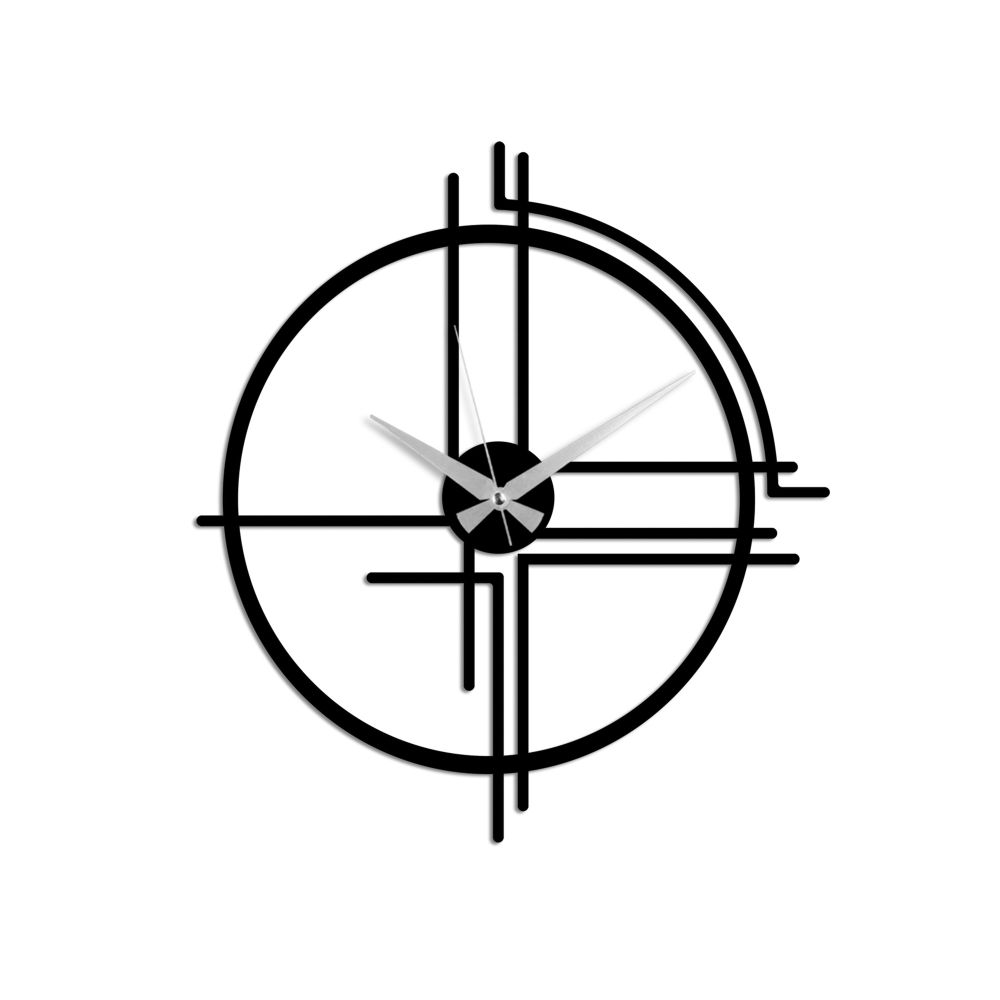 Decorative metal wall clock Unique, colour: black slika 5