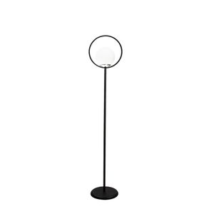Podna lampa LIK 4071, crno/ bijela, metal/ staklo, 30 x 30 cm, visina 155 cm, promjer kugle 15 cm, E27 40 W, Lik - 4071