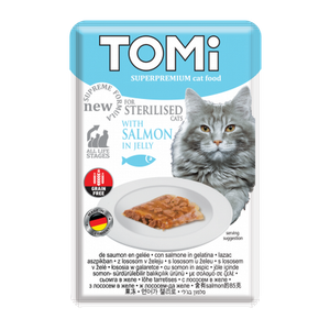TOMi hrana za sterilne mačke Losos u želeu 85g 