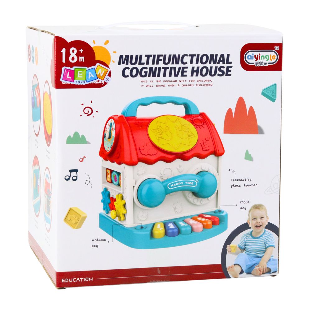 Interaktivna kockasta zvečka za razvrstavanje Educational House zvuči šareno slika 3
