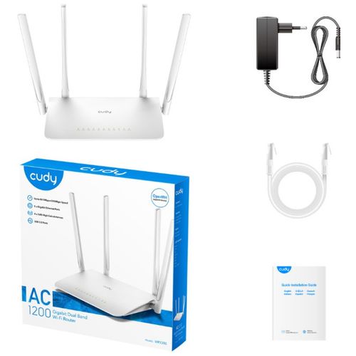 Cudy WR1300 AC1200 Dual Band 2.4+5Ghz MESH Wi-Fi Ruter 1W/4LAN Gbit,4x5dBi Wisp/AP/REP/TR slika 4