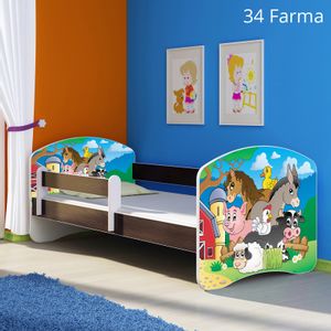 Dječji krevet ACMA s motivom, bočna wenge 180x80 cm - 34 Farm