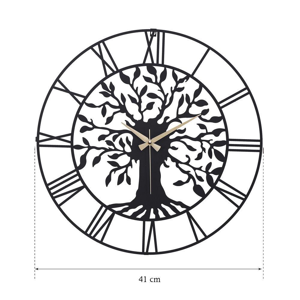 Decorative metal wall clock Vita - Black - 1, colour: black slika 3