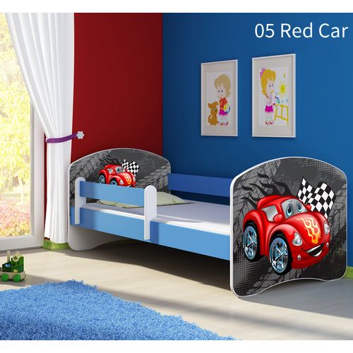 Dječji krevet ACMA s motivom, bočna plava 140x70 cm 05-red-car slika 1