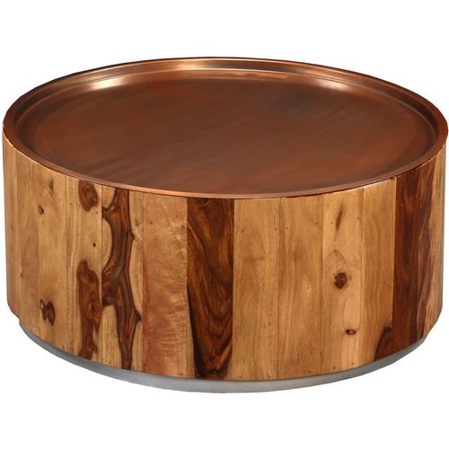 Stolić za kavu od masivnog drva šišama i čelika 68 cm slika 34