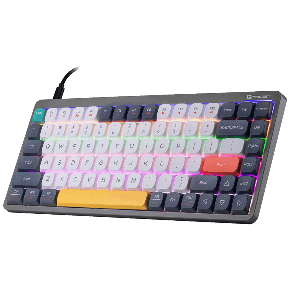 Tracer Tastatura sa osvjetljenjem, USB/BT/WiFi, gaming, mehanička - FINA 84 Grey slika 5