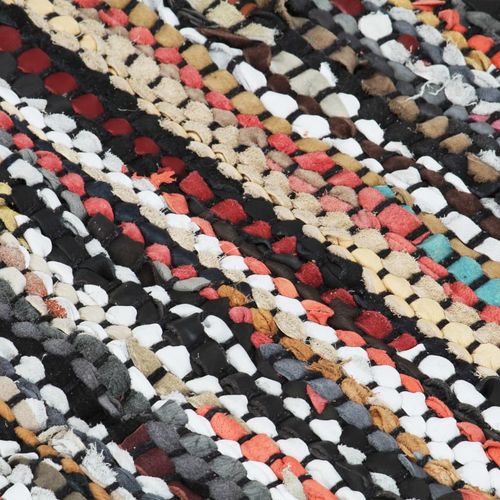 Ručno tkani tepih Chindi od kože 120 x 170 cm raznobojni slika 8