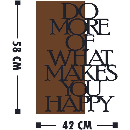 Wallity Do More Of What Makes You Happy Walnut
Black Decorative Wooden Wall Accessory slika 3