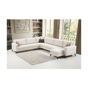 Kristal Rest 3+Corner+3 - Beige Beige Corner Sofa-Bed
