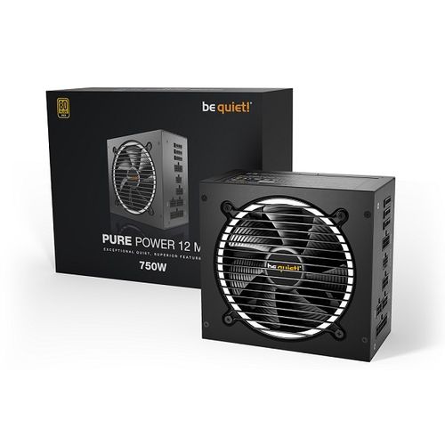 be quiet! BN343 PURE POWER 12 M 750W, 80 PLUS Gold efficiency (up to 92.6%), ATX 3.0 PSU with full support for PCIe 5.0 GPUs and GPUs with 6+2 pin connector, Exceptionally silent 120mm be quiet! fan slika 3