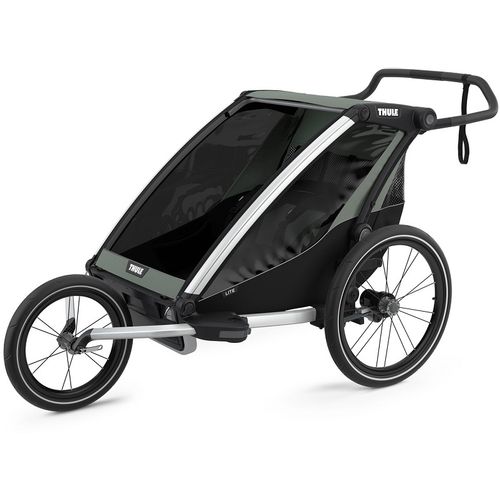 Thule Chariot Lite 2 zeleno (agava)/crna sportska dječja kolica i prikolica za bicikl za dvoje djece (4u1) slika 4