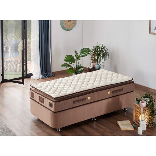 Woody Fashion Madrac, Bijela boja Smeđa, W Cotton 100x200 cm Single Size Firm Mattress slika 3