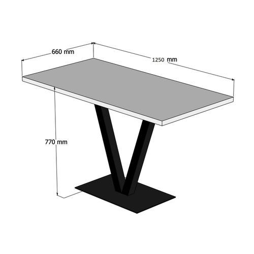 Sun Table - Sto od orahovog drveta sa crnim metalnim nogarama slika 3