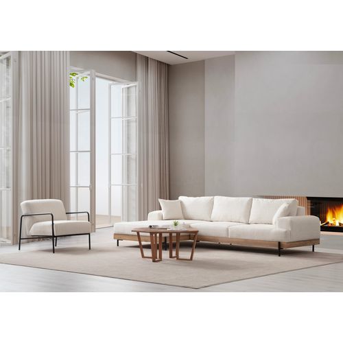 Eti Oak Left - White White Corner Sofa slika 3