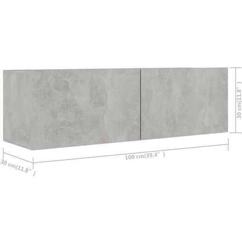 3-dijelni set TV ormarića siva boja betona od iverice slika 8