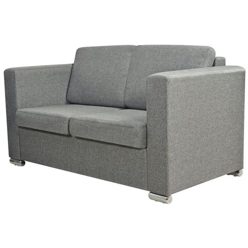 Dvodijelni set sofa od tkanine svijetlosivi slika 2