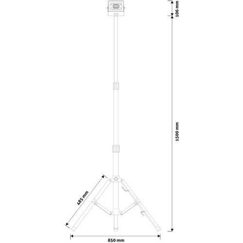 Avide reflektor + postolje Slim LED SMD 2000lm 4K IP65 20W,crn slika 2