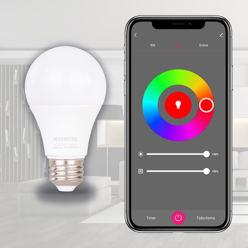 MARMITEK, pametna Wi-Fi LED žarulja u boji - E27 | 806 lumena | 9 W = 60 W slika 3