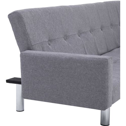 282217 Sofa Bed with Armrest Light Grey Polyester slika 10