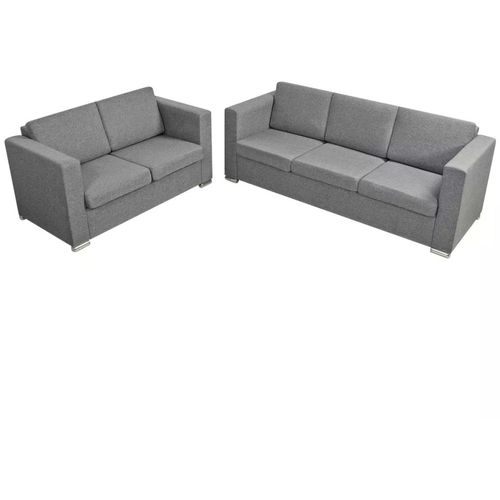 Dvodijelni set sofa od tkanine svijetlosivi slika 33